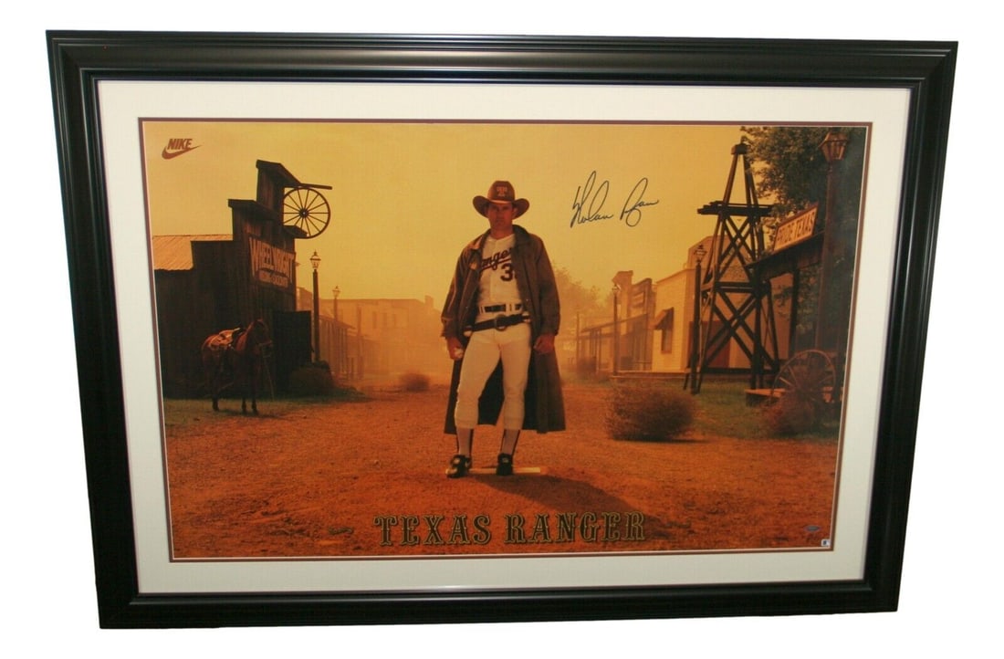 Nolan Ryan autographed 24x36 1989 Nike "Ghost Town" Texas Ranger Poster Tristar: Nolan Ryan autographed 24x36 1989 Nike "Ghost Town" Texas Ranger Poster Tristar Player: Nolan Ryan Sport: Baseball Signed: Yes Autograph Authentication: TRISTAR Productions Original/Reprint: Original 