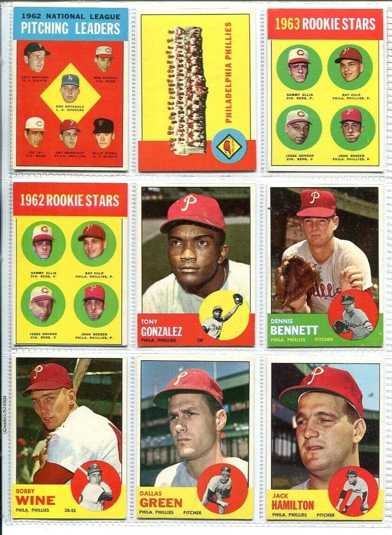 1963 Topps Philadelphia Phillies Team Set (30 Cards) Ex/MT+ w/High 61817: 1963 Topps Philadelphia Phillies Team Set (30 Cards) Ex/MT+ w/High 61817 Sport: Baseball Original/Reproduction: Original Year: 1963 Pre-Owned While the lot images are representative of the item, the s