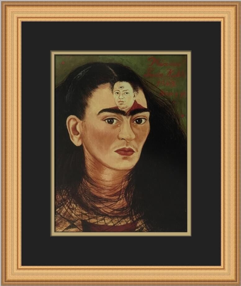 Frida Kahlo Diego and I Custom Framed Print: Frida Kahlo Diego and I Custom Framed Print Unit Of Sale: Single Piece Artist: Frida Kahlo Image Orientation: Portrait Size: Medium Signed: No Period: Contemporary (1970 - 2020) Title: Diego and I Mat