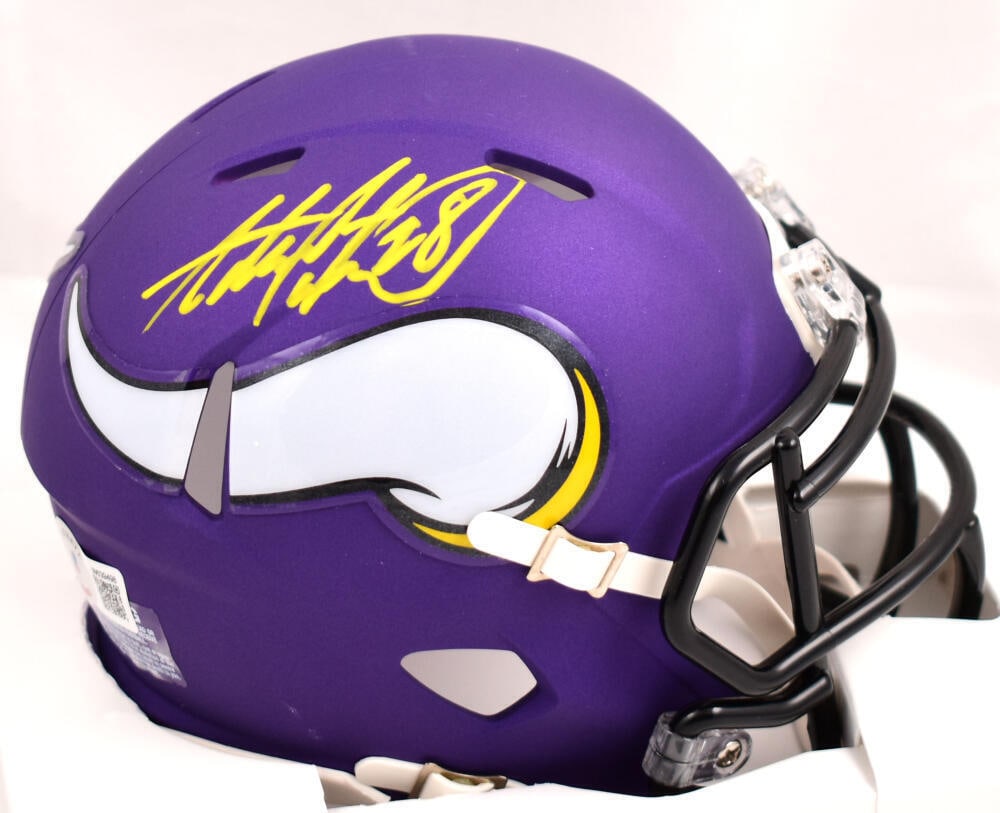 Adrian Peterson Signed Minnesota Vikings Speed Mini Helmet-Beckett W Hologram: Adrian Peterson Signed Minnesota Vikings Speed Mini Helmet-Beckett W Hologram Sport: Football-NFL Product: Helmet Original/Reprint: Original Player: Adrian Peterson Team: Minnesota Vikings Autograph A