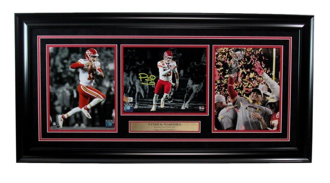 Patrick Mahomes Signed 8x10 Photo Collage KC Chiefs Framed Beckett 187256: Patrick Mahomes Signed 8x10 Photo Collage KC Chiefs Framed Beckett 187256 Original/Reprint: Original Product: Photo Sport: Football Productname: Chuck Noll Autographed 3x5 Index Card PSA/DNA 186528 Si