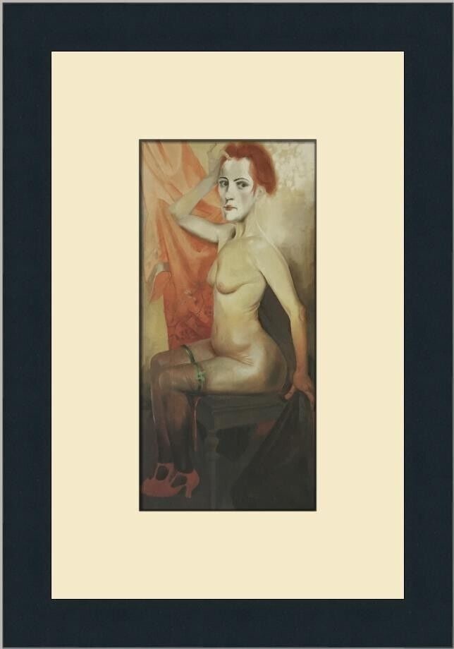Otto Dix Seated Red-Haired Nude with Stockings Custom Framed Print: Otto Dix Seated Red-Haired Nude with Stockings Custom Framed Print Unit Of Sale: Single-Piece Work Artist: Otto Dix Size: Medium (up to 36in.) Item Length: 10 in Region Of Origin: United States Framin