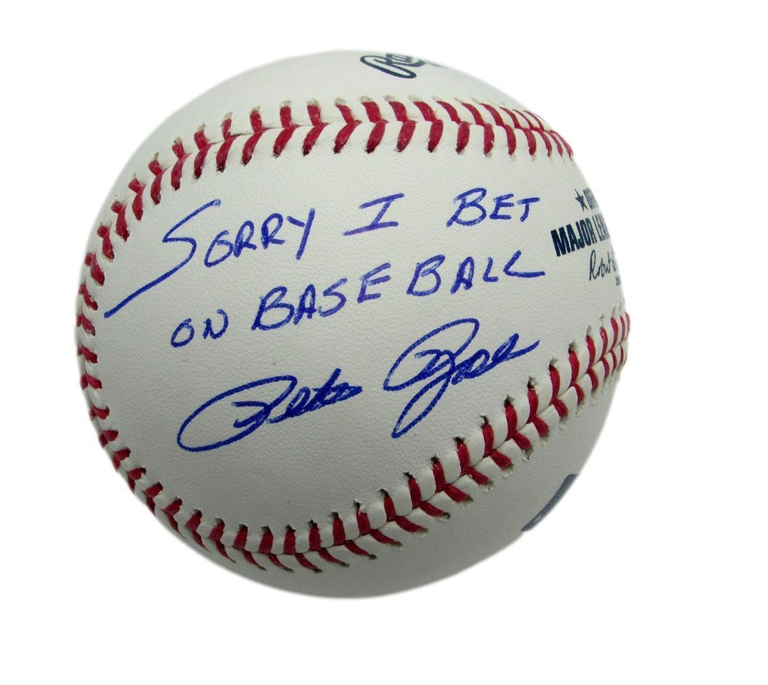 Pete Rose "Sorry..." Reds Signed/Inscribed Rawlings OML Baseball JSA 185071: Pete Rose "Sorry..." Reds Signed/Inscribed Rawlings OML Baseball JSA 185071 Original/Reprint: Original Product: Ball Sport: Baseball Team: Cincinnati Reds League: MLB Signed: YES Pre-Owned While the l