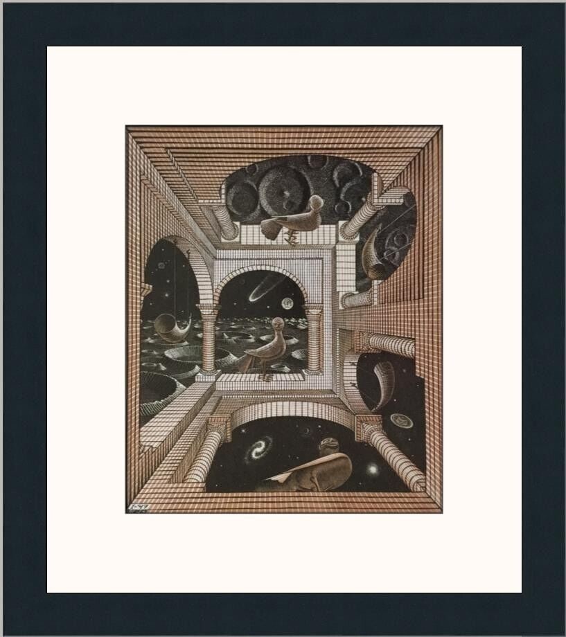 M.C. Escher Other Worlds Custom Framed Print: M.C. Escher Other Worlds Custom Framed Print Artist: MC Escher Unit Of Sale: Single-Piece Work Size: Medium (up to 36in.) Item Length: 14 in Region Of Origin: united states Framing: Matted & Framed Pe