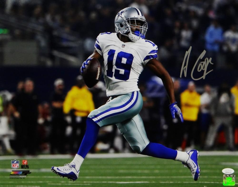 Amari Cooper Autographed Dallas Cowboys 16x20 Looking Backward PF Photo- JSA W A: Amari Cooper Autographed Dallas Cowboys 16x20 Looking Backward PF Photo- JSA W A Autograph Authentication: James Spence (JSA)/ Team: Dallas Cowboys Player: Amari Cooper Original/Reprint: Original Spor
