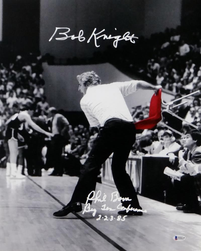 Bob Knight Phil Bova Signed 16x20 Red Chair Photo w/ Big Ten Beckett *White: Bob Knight Phil Bova Signed 16x20 Red Chair Photo w/ Big Ten Beckett *White Sport: Basketball Product: Photo Original/Reprint: Original Player: Bob Knight/Phil Bova Autograph Authentication: Beckett P