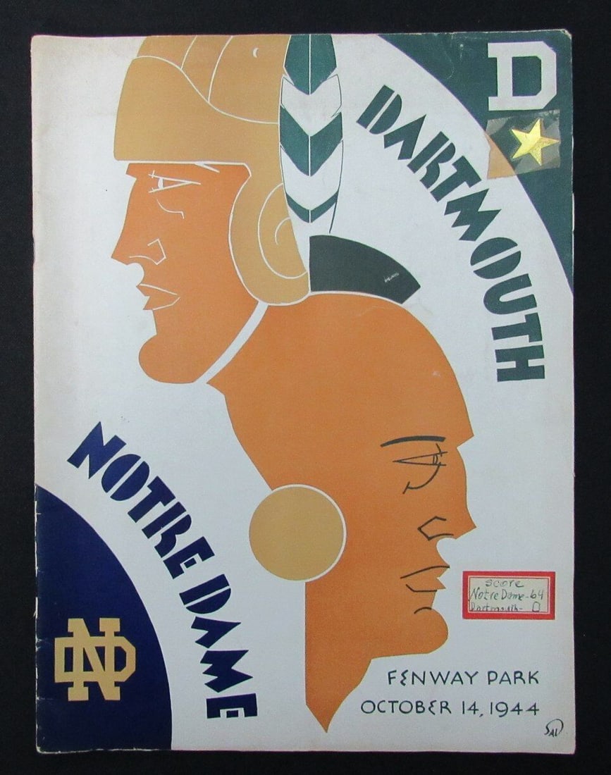 10/14/1944 Dartmouth vs. Notre Dame College Program 185933: 10/14/1944 Dartmouth vs. Notre Dame College Program 185933 Original/Reprint: Original Product: Program Sport: Football Team: Notre Dame League: NCAA Pre-Owned While the lot images are representative o