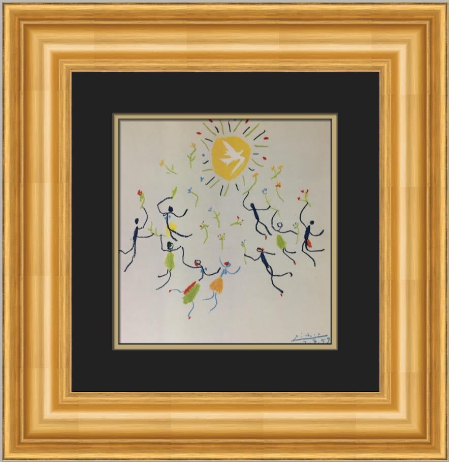 Pablo Picasso Ronde des Enfants Custom Framed Print: Pablo Picasso Ronde des Enfants Custom Framed Print Size: Medium Region Of Origin: United States Artist: Pablo Picasso Production Technique: Offset Lithograph Framing: Matted & Framed Style: Abstract 