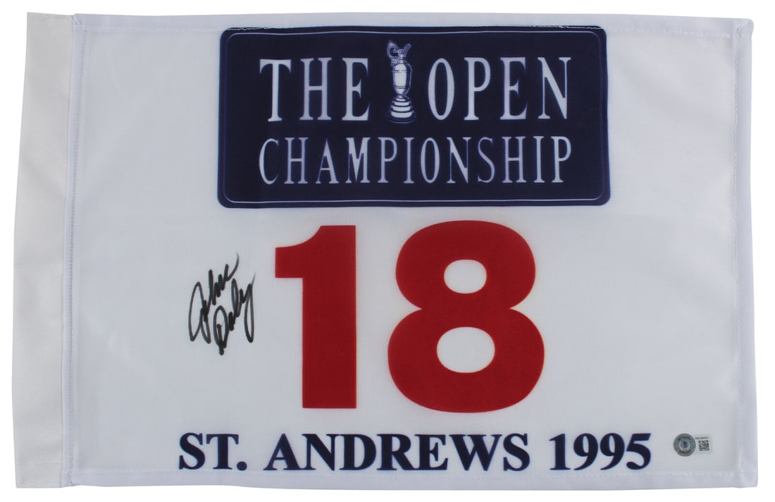 John Daly Signed Open Championship Pin Flag Autographed BAS Witnessed: John Daly Signed Open Championship Pin Flag Autographed BAS Witnessed Sport: Golf-PGA Product: Flag Original/Reprint: Original Player: John Daly Autograph Authentication: Beckett Product Coa: Beckett