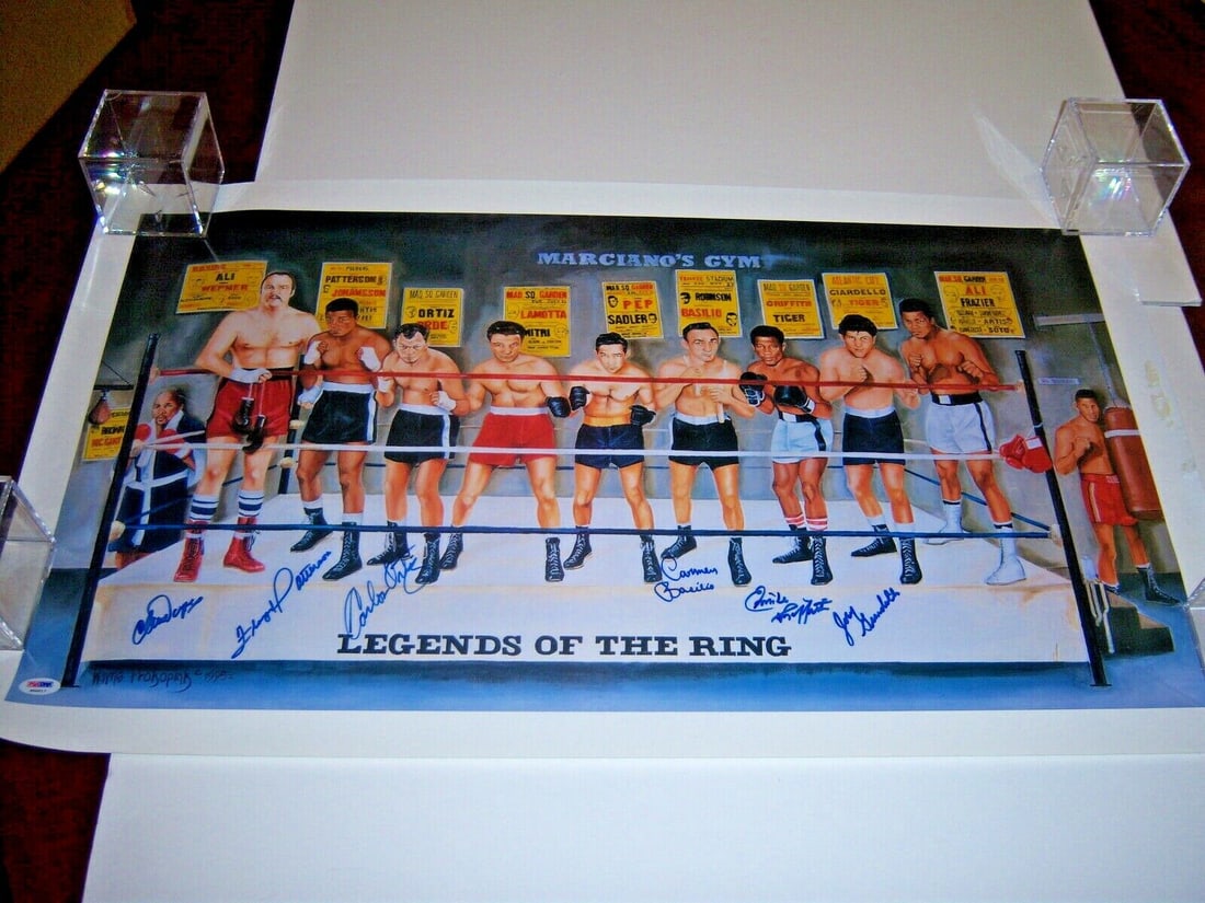 LEGENDS OF THE RING BOXING CHUCK WEPNER FLOYD PATTERSON 4 PSA/DNA SIGNED POSTER: LEGENDS OF THE RING BOXING CHUCK WEPNER FLOYD PATTERSON 4 PSA/DNA SIGNED POSTER Product: Photo Sport: Boxing Original/Reprint: Original Pre-Owned While the lot images are representative of the item, t