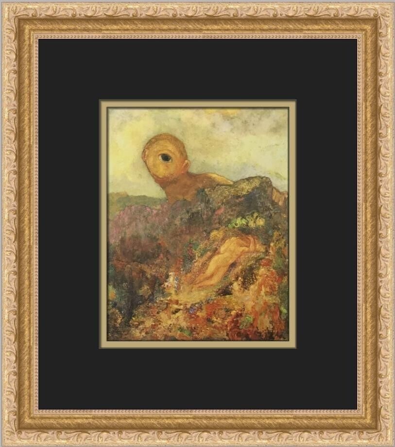 Odilon Redon The Cyclops Custom Framed Print: Odilon Redon The Cyclops Custom Framed Print Unit Of Sale: Single-Piece Work Artist: Odilon Redon Size: Medium (up to 36in.) Item Length: 12 in Region Of Origin: United States Framing: Matted & Framed