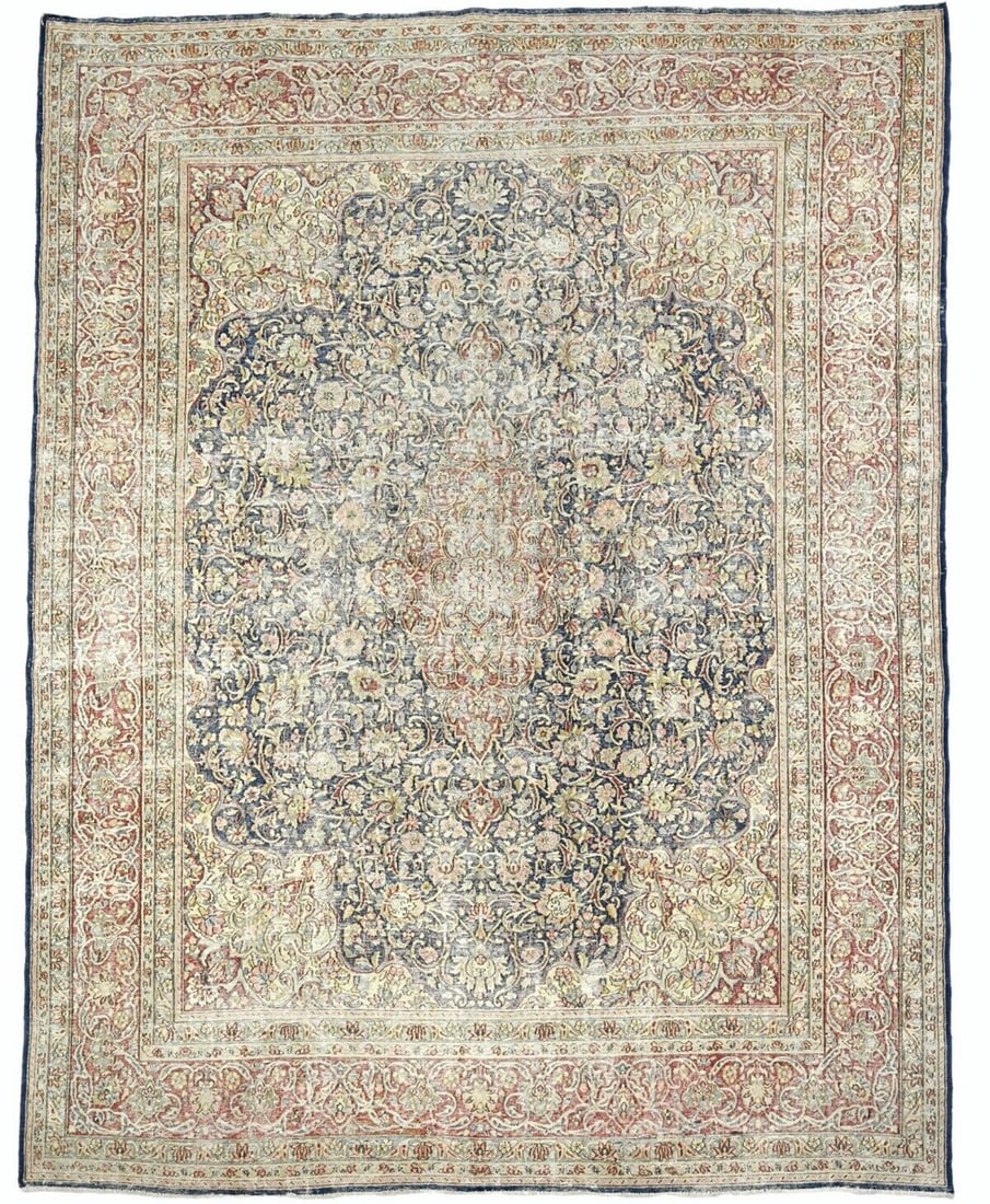 Oriental Rug Distressed Antique Floral 9X12 Muted Vintage Handmade Wool Carpet: Oriental Rug Distressed Antique Floral 9X12 Muted Vintage Handmade Wool Carpet Free continental US Shipping Type: Area Rugs Color: Muted Colors: Purple-navy Red Cream Light Gray Size: 8"11 X 11"8 Mate