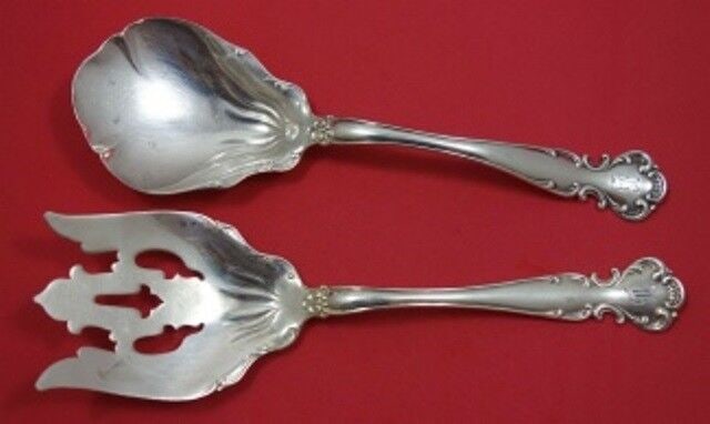 Flanders Old by Alvin Sterling Silver Salad Serving Set 2pc All Sterling 8 3/4": Flanders Old by Alvin Sterling Silver Salad Serving Set 2pc All Sterling 8 3/4" Flanders old by alvinflanders old by alvin sterling silver salad serving set 2-piece, all sterling, 8 3/4". It is monogr