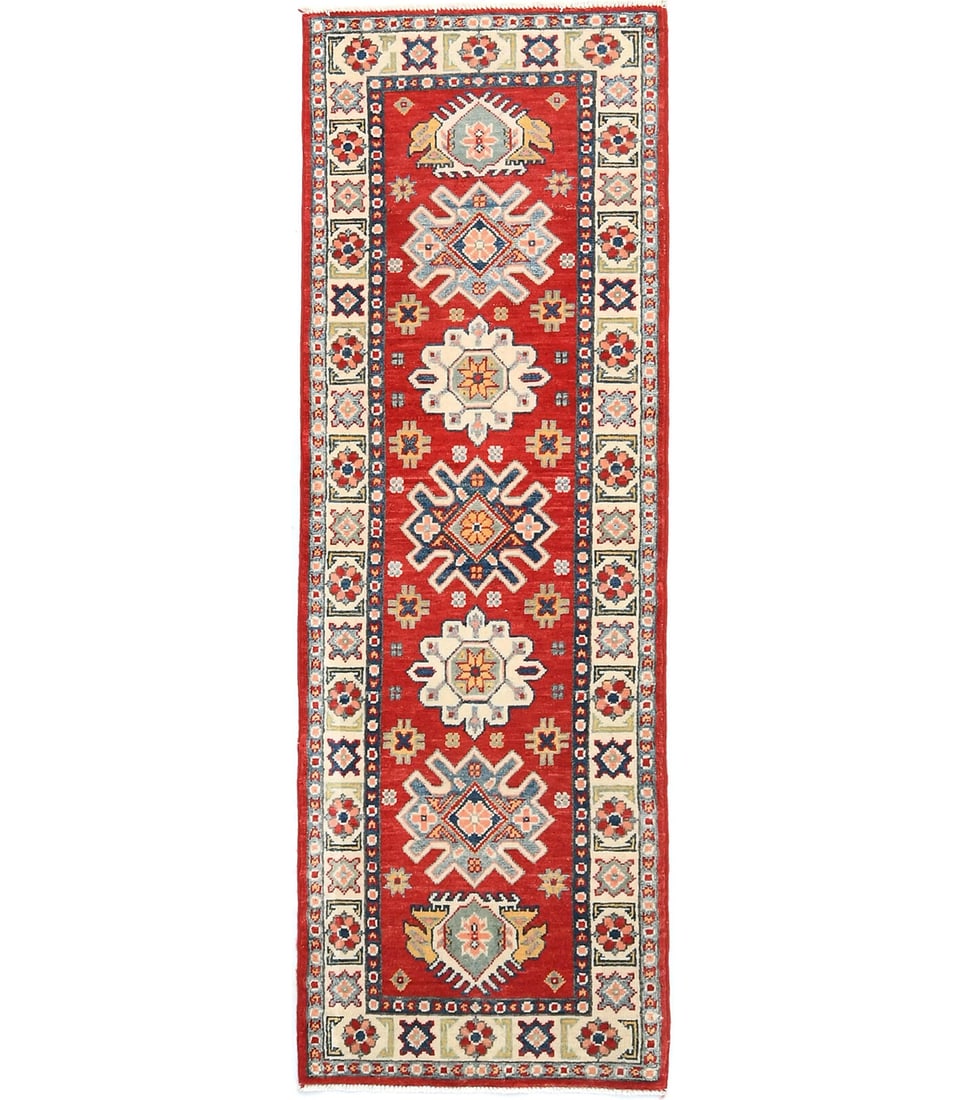 Boho Decor Tribal Geometric Kazak 2X6 Oriental Runner Rug Hallway Kitchen Carpet: Boho Decor Tribal Geometric Kazak 2X6 Oriental Runner Rug Hallway Kitchen Carpet Free continental US Shipping Type: Runners Color: Red Cream Blue Gray Coral etc Size: 1"11 X 5"9 Material: Wool Product