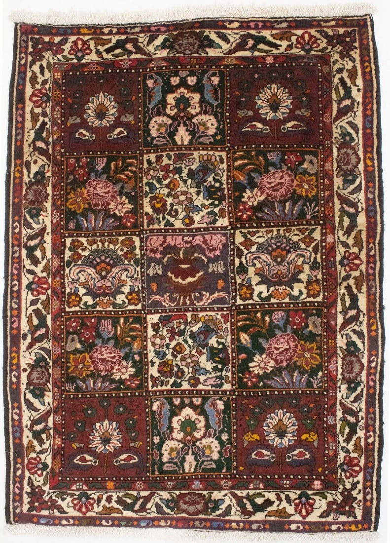 Floral Garden Design Handmade 4X5 Vintage Area Rug Oriental Home Kitchen Carpet: Floral Garden Design Handmade 4X5 Vintage Area Rug Oriental Home Kitchen Carpet Free continental US Shipping Type: Area Rugs Color: Cream Maroon Red Dark Green Pink light Blue Orange etc Size: 5"1" x