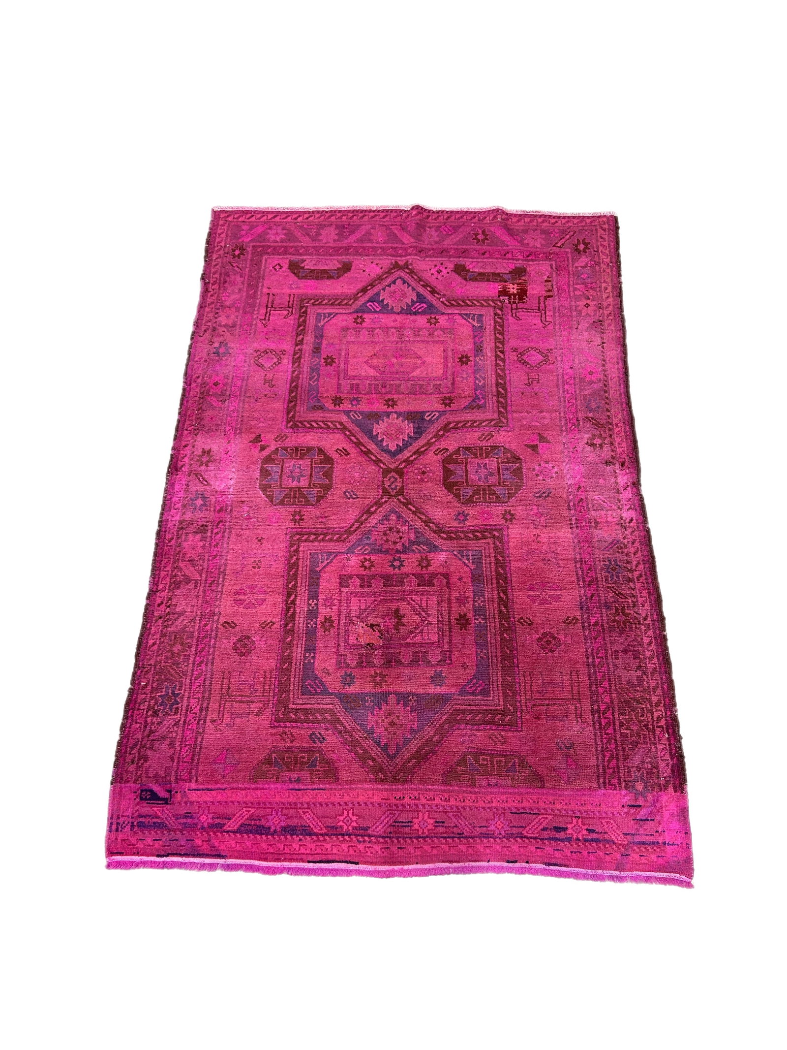 4 x 6 OVERDYED PINK Persian Rug: 4 x 6 OVERDYED PINK Persian Rug Free continental US Shipping Size in Feet: Width: 4 x Length: 6 Size in Inches: Width: 48 in x Length: 72 in Colors: Pink Indigo Weave: 100% Handmade Pile: wool Style: 