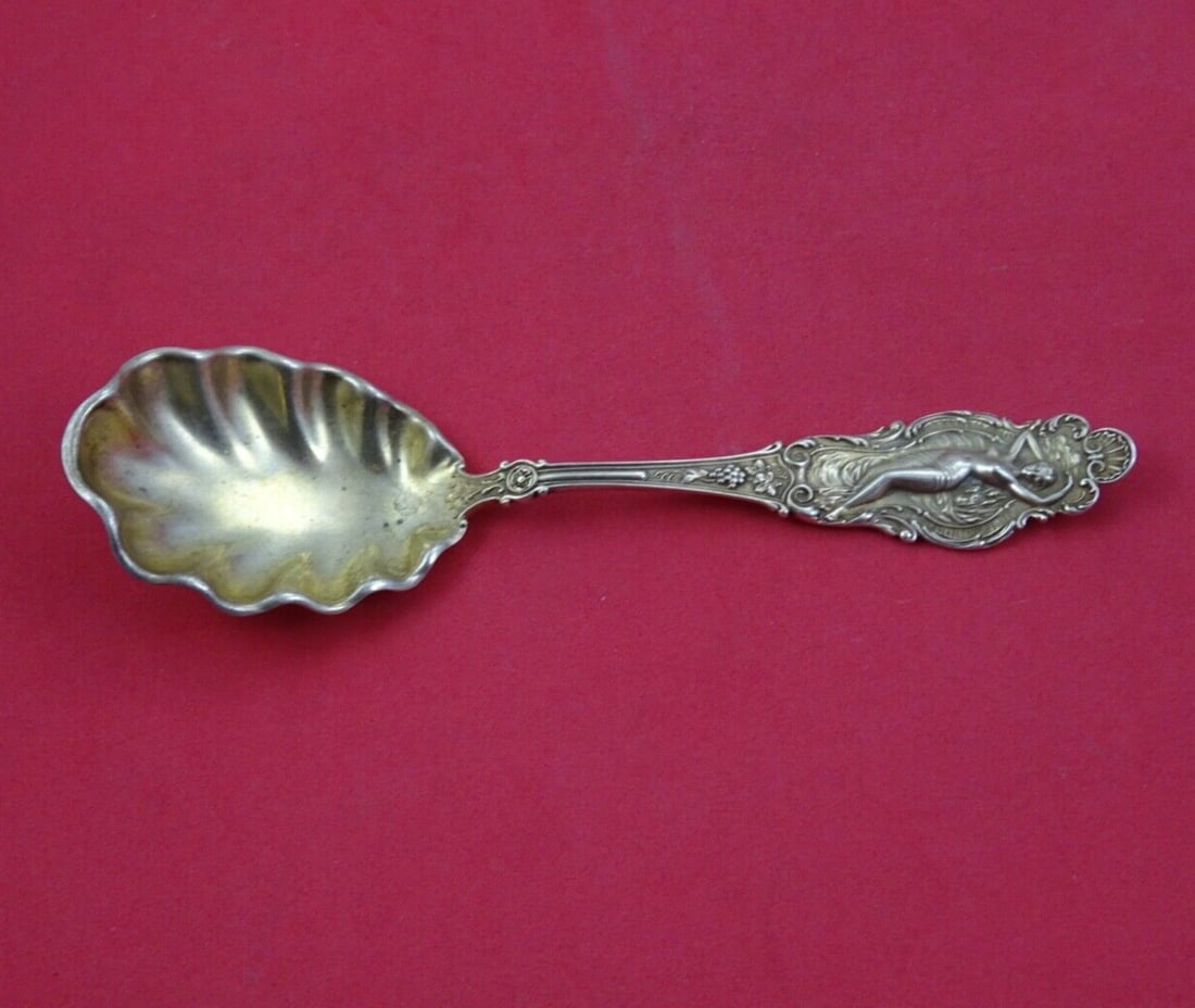 Phoebe by Watson-Newell Sterling Silver Sugar Spoon GW 6" Serving: Phoebe by Watson-Newell Sterling Silver Sugar Spoon GW 6" Serving Cherub by watson-newellsterling silver sugar spoon gold washed 6" in the pattern cherub by watson-newell. It is not monogrammed and is
