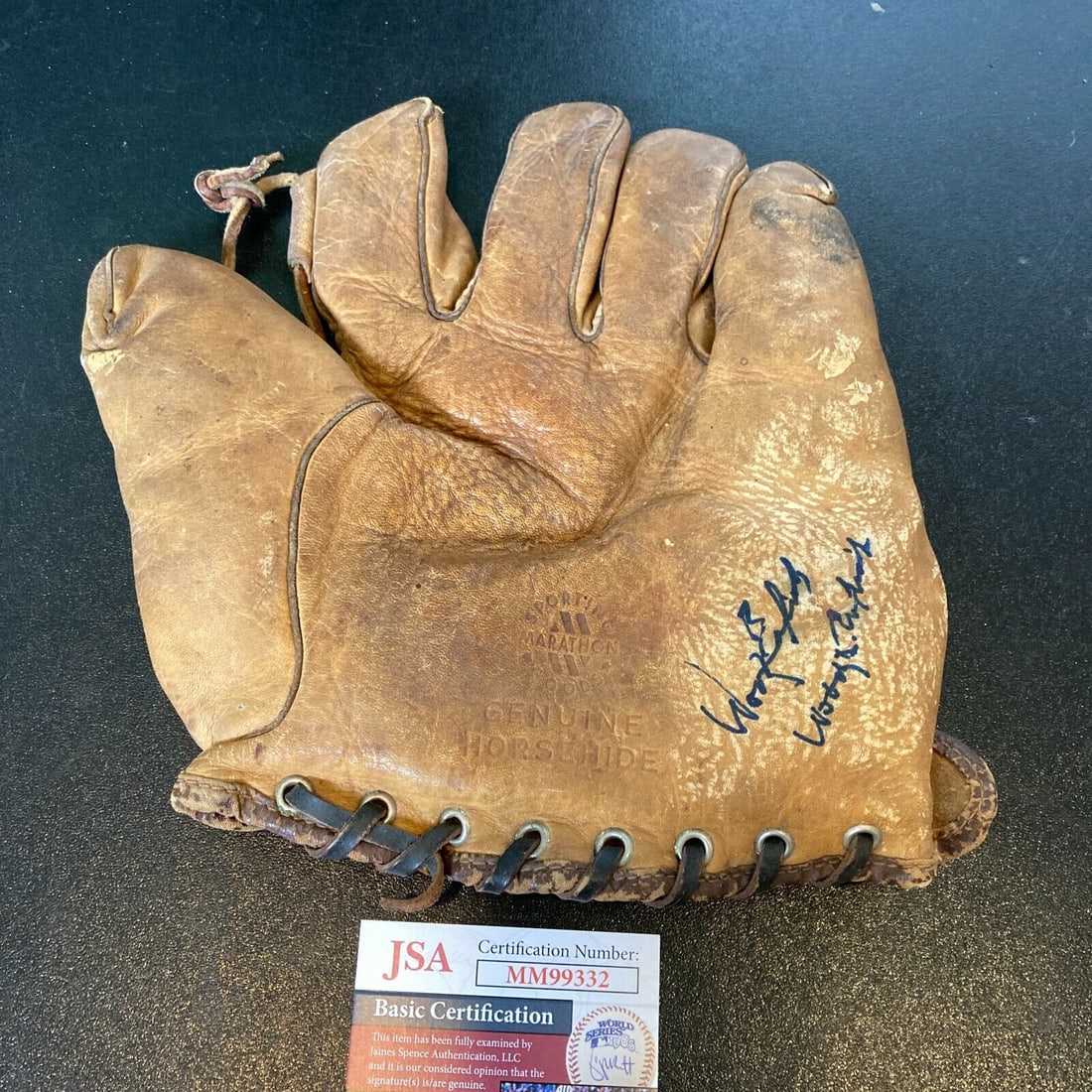 Woody English Signed 1930s Game Model Baseball Glove With JSA COA: Woody English Signed 1930s Game Model Baseball Glove With JSA COA Product: Glove Sport: Baseball-MLB Autograph Authentication: James Spence (JSA) Original/Reprint: Original Pre-Owned While the lot ima