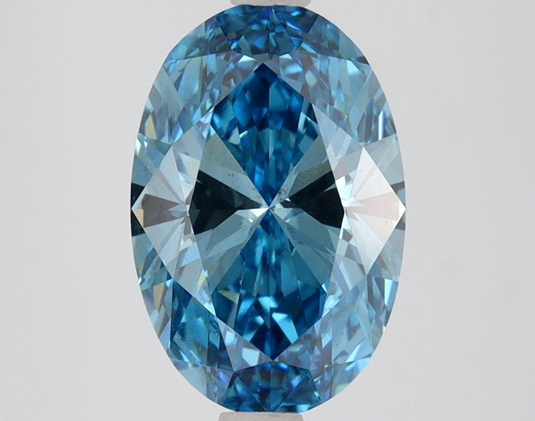 Loose Diamond - Oval 2.37ct Fancy Vivid Blue: Loose Diamond - Oval 2.37ct Fancy Vivid Blue Source: This is a real non-mined Diamond that has been grown in a lab Shape: Oval Carats: 2.37 Color: Fancy Vivid Blue Clarity: VS2 Certification: IGI The 