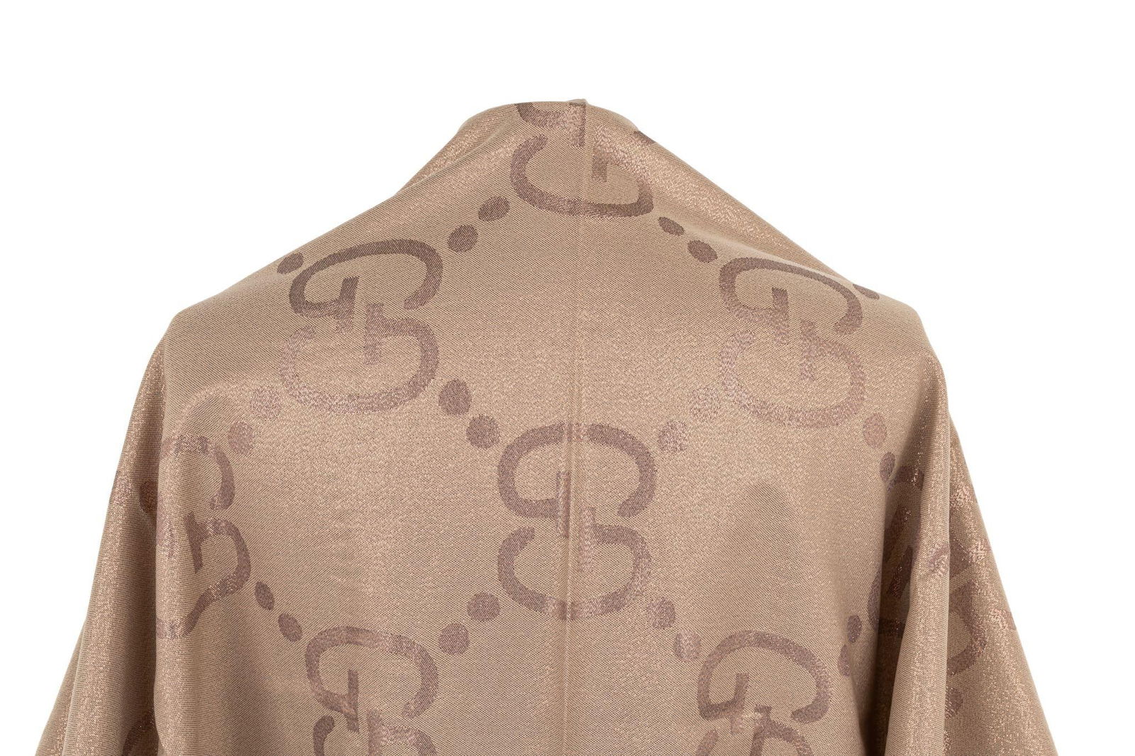 Gucci New Cappuccino Logo Shawl: Gucci New Cappuccino Logo Shawl Brand: Gucci Dimensions: Width: 27 in (68.58 cm)Length: 80 in (203.2 cm) Period: 21st Century Pre-Owned The Mynt Guarantee: All items in this auction are guaranteed to