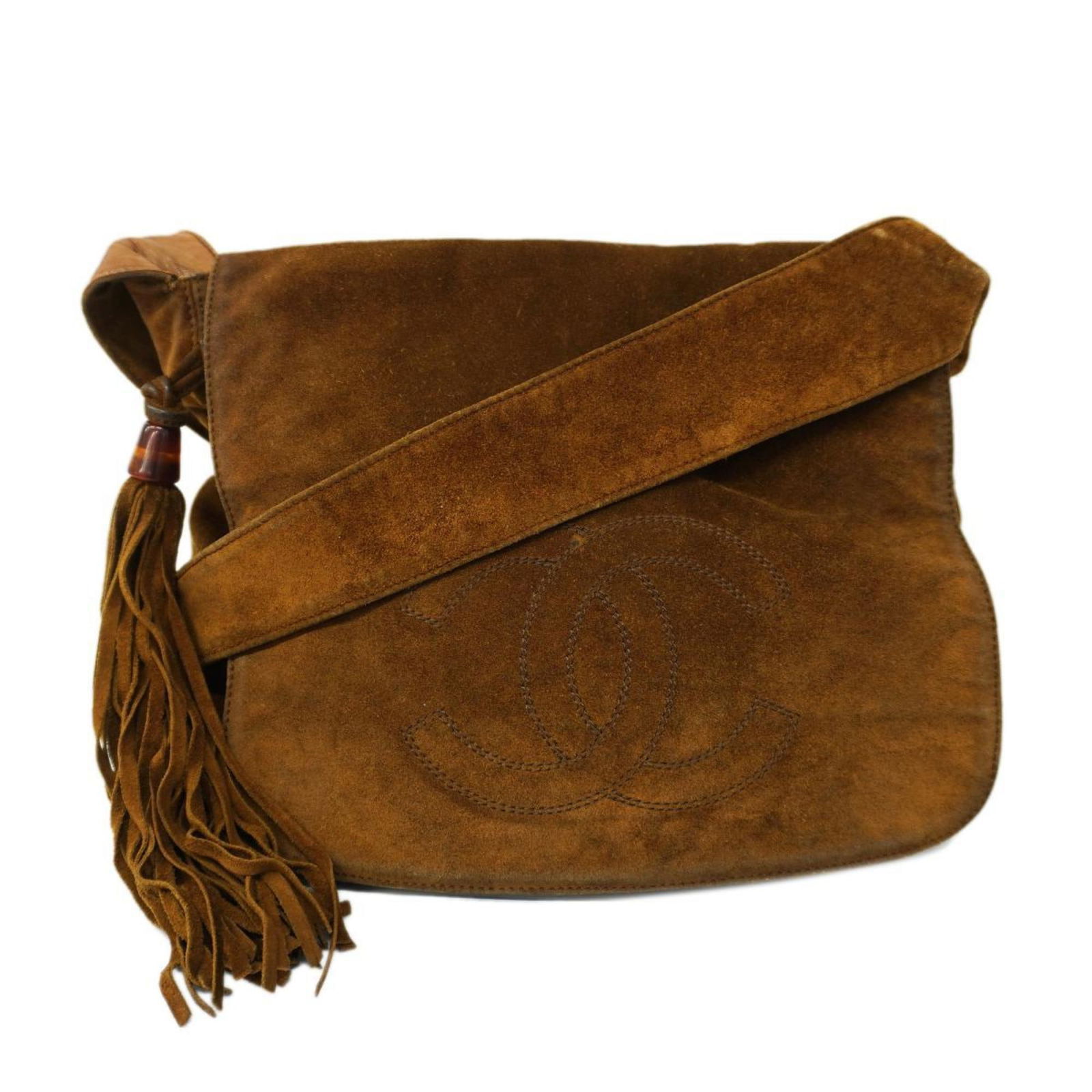 Chanel Shoulder Bag with Suede Brown Women's: Chanel Shoulder Bag with Suede Brown Women's Brand: Chanel Type: Shoulder bag Material: Suede Suede: Color: Brown Hardware Color: Gold Gender: Women Size (HxWxD): 23cm x 26cm x 11cm / 9.05 x 10.23 x 4