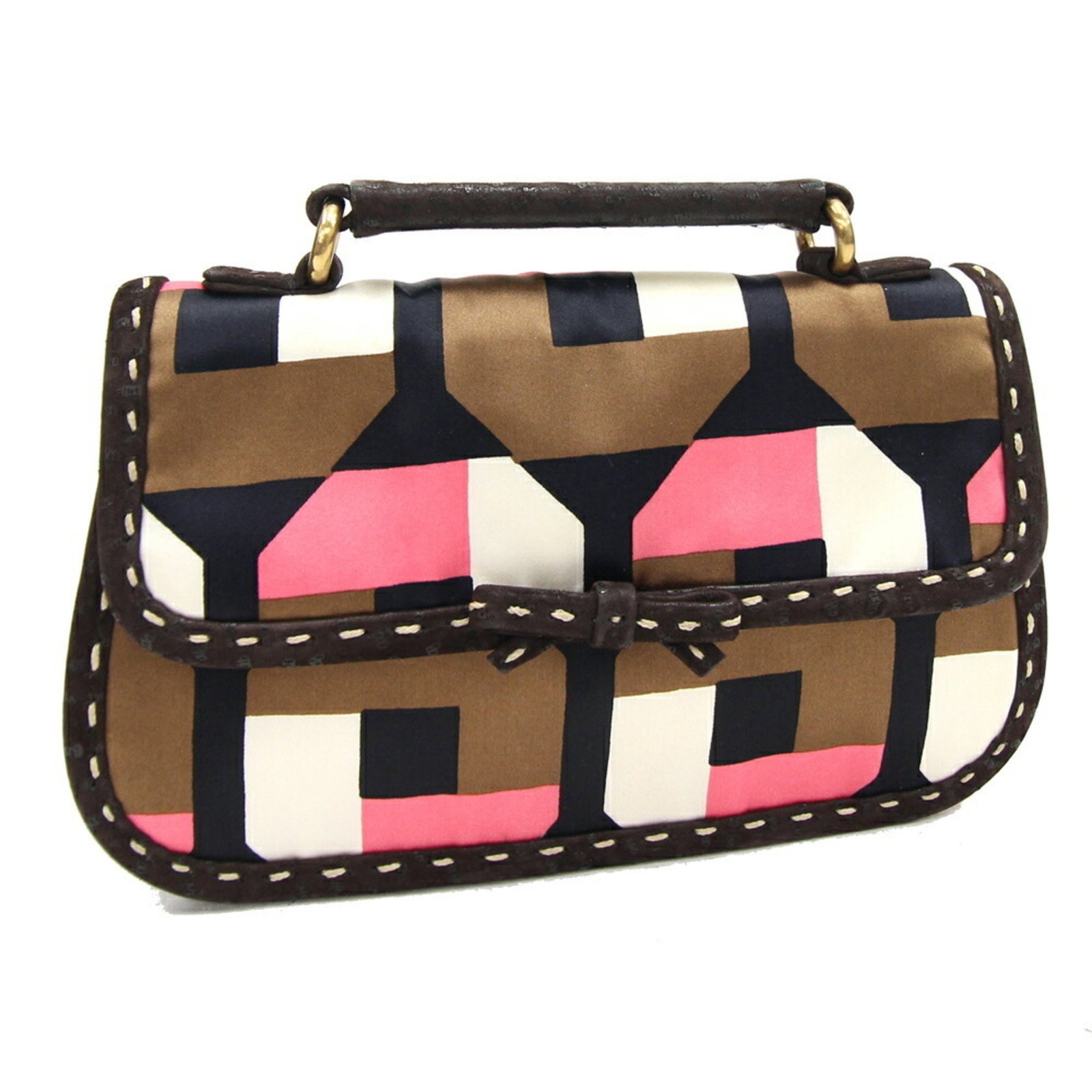 Prada Handbag BN0940 Brown Multicolor Leather Satin Bag Pouch Holiday Collaboration Ladies PRADA: Prada Handbag BN0940 Brown Multicolor Leather Satin Bag Pouch Holiday Collaboration Ladies PRADA Brand: Prada Country of Origin: Italy Type: Handbag Pouch Material: Leather Leather: Color: Brown Multi