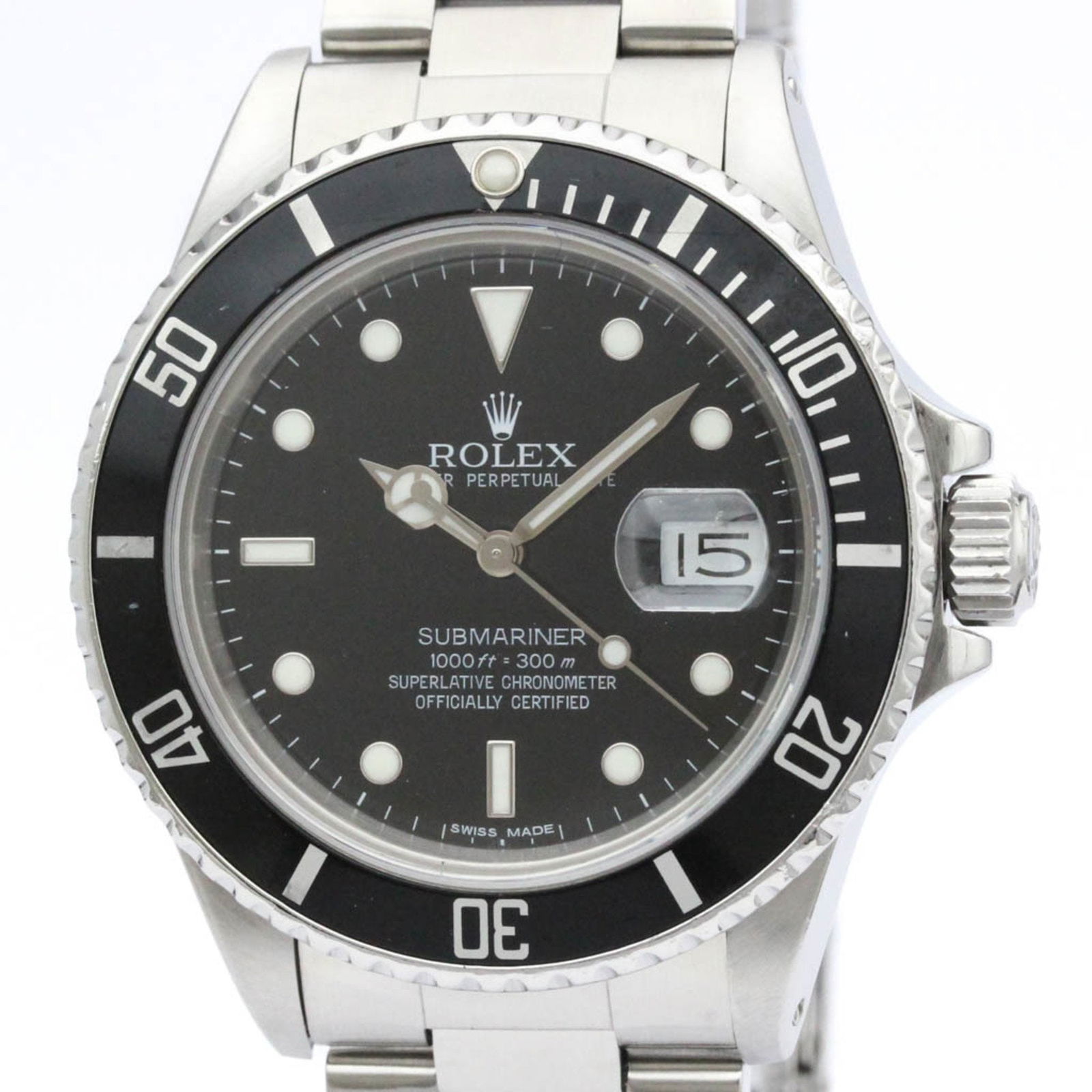 Polished ROLEX Submariner Triple Zero Steel Automatic Mens Watch 168000 BF560826: Polished ROLEX Submariner Triple Zero Steel Automatic Mens Watch 168000 BF560826 Brand: Rolex Line: Submariner Model: 168000 Type: Wristwatch Style: Sport Gender: Men Material (Case): Stainless steel