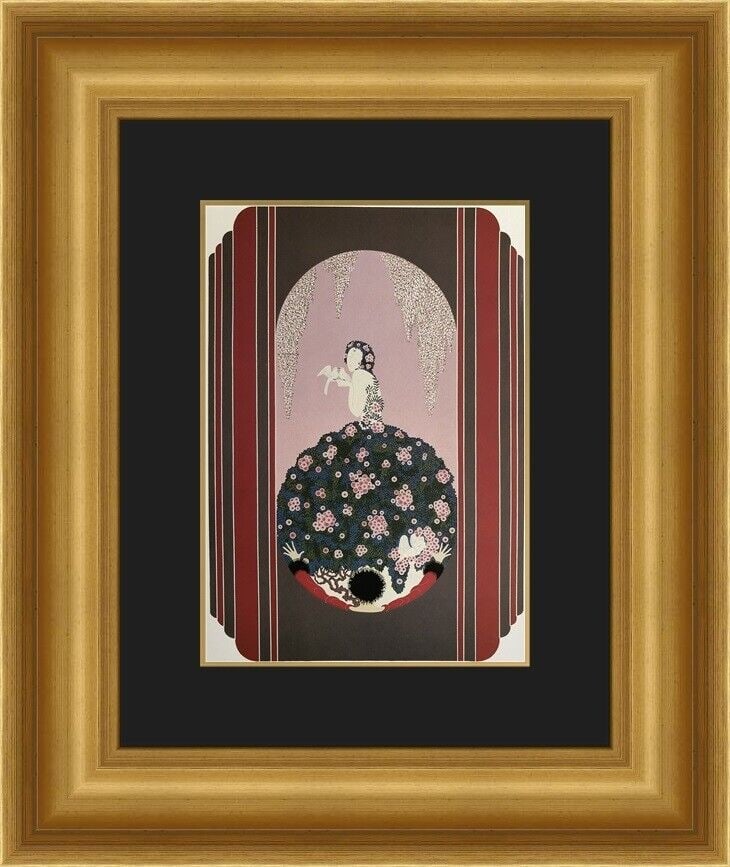Erte - The Spring Dress of Venus Custom Framed Print: Erte - The Spring Dress of Venus Custom Framed Print Features: Framed Matted Region Of Origin: usa Item Width: 18 in Title: The Spring Dress of Venus Production Technique: Lithography Item Length: 18