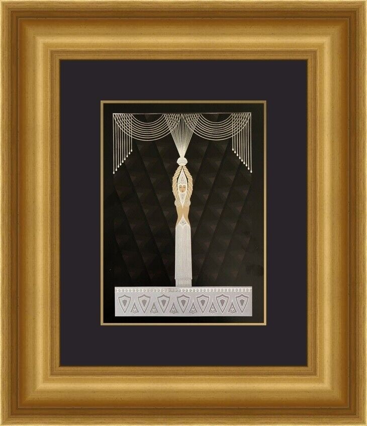 Erte - Pearls and Diamonds Custom Framed Print: Erte - Pearls and Diamonds Custom Framed Print Features: Framed Matted Region Of Origin: usa Item Width: 18 in Title: Pearls and Diamonds Production Technique: Lithography Item Length: 18 in Item Heig