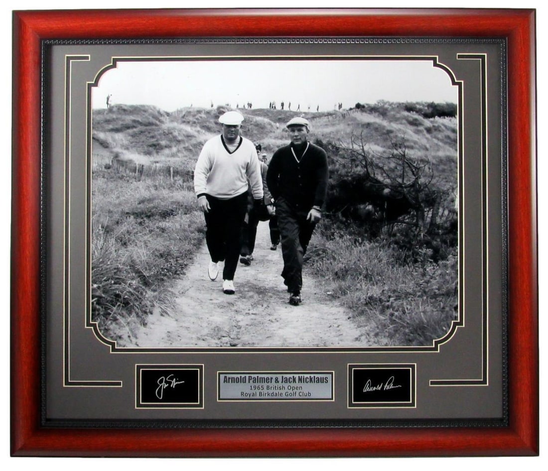 Arnold Palmer/Jack Nicklaus Laser Signed 16x20 B/W Photo Framed 158077: Arnold Palmer/Jack Nicklaus Laser Signed 16x20 B/W Photo Framed 158077 Sport: Golf-PGA Product: Photo Original/Reprint: Original Autograph Authentication: Seller League: Golf Pre-Owned While the lot i