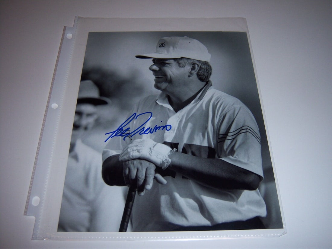 LEE TREVINO MASTERS CHAMP W/COA SIGNED 8X10 PHOTO: LEE TREVINO MASTERS CHAMP W/COA SIGNED 8X10 PHOTO Sport: Golf-PGA Product: Photo Original/Reprint: Original Pre-Owned While the lot images are representative of the item, the size, placement and stren