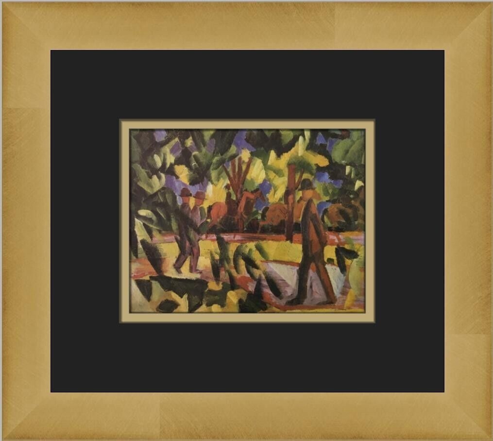 August Macke Riders and Strollers in the Avenue Custom Framed Print: August Macke Riders and Strollers in the Avenue Custom Framed Print Unit Of Sale: Single-Piece Work Artist: August Macke Size: Medium Item Length: 12 in Region Of Origin: united states Framing: Matted