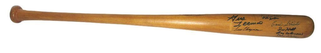 Philadelphia Athletics 1940s Multi-Signed 34" Babe Ruth Baseball Bat 170713: Philadelphia Athletics 1940s Multi-Signed 34" Babe Ruth Baseball Bat 170713 Original/Reprint: Original Product: Bat Sport: Baseball Team: Philadelphia Athletics League: MLB Signed: YES Pre-Owned While