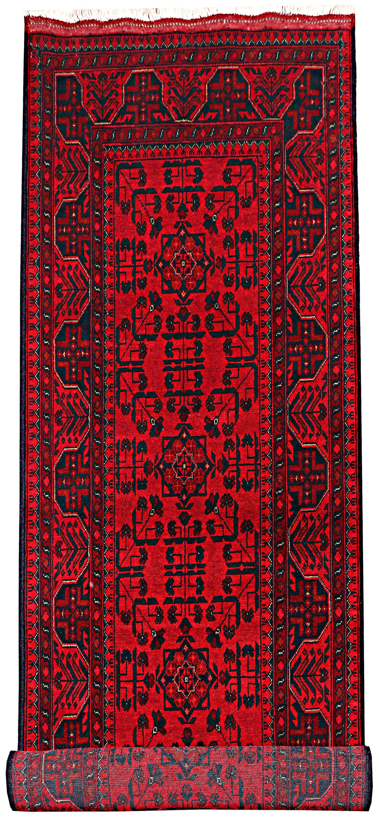 10 FOOT RUNNER 3 x 10 Dark Red Afghan Khal Mohammadi Rug Ethnic Tribal Rug: 10 FOOT RUNNER 3 x 10 Dark Red Afghan Khal Mohammadi Rug Ethnic Tribal Rug Free continental US Shipping Size in Feet: Width: 2.9 x Length: 9.7 Size in Inches: Width: 33 in x Length: 115 in Colors: Dar