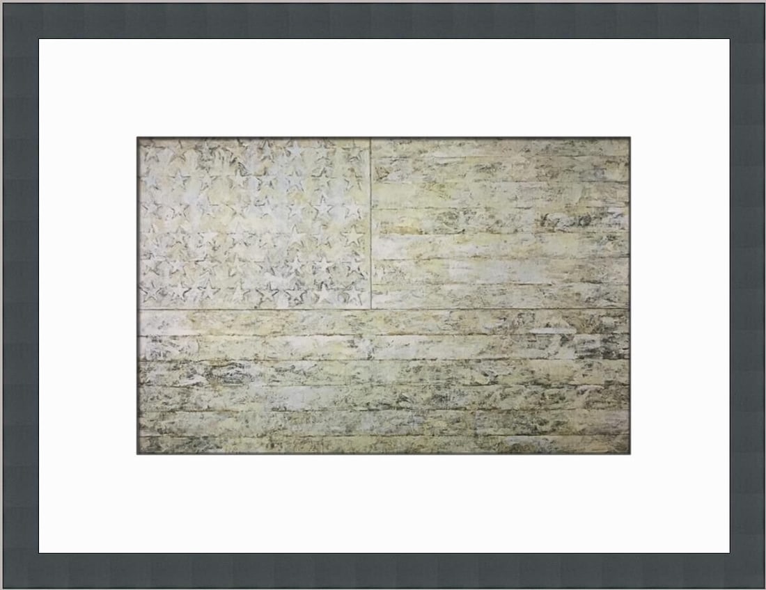 Jasper Johns White Flag Custom Framed Print: Jasper Johns White Flag Custom Framed Print Unit Of Sale: Single-Piece Work Artist: Jasper Johns Size: Medium Item Length: 16 in Region Of Origin: united states Framing: Matted & Framed Personalize: N