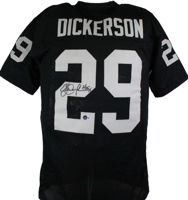 Eric Dickerson Autographed Black Pro Style Jersey w/HOF-Beckett W Hologram: Eric Dickerson Autographed Black Pro Style Jersey w/HOF-Beckett W Hologram Sport: Football-NFL Product: Jersey Original/Reprint: Original Player: Eric Dickerson Team: Los Angeles Rams Autograph Authen