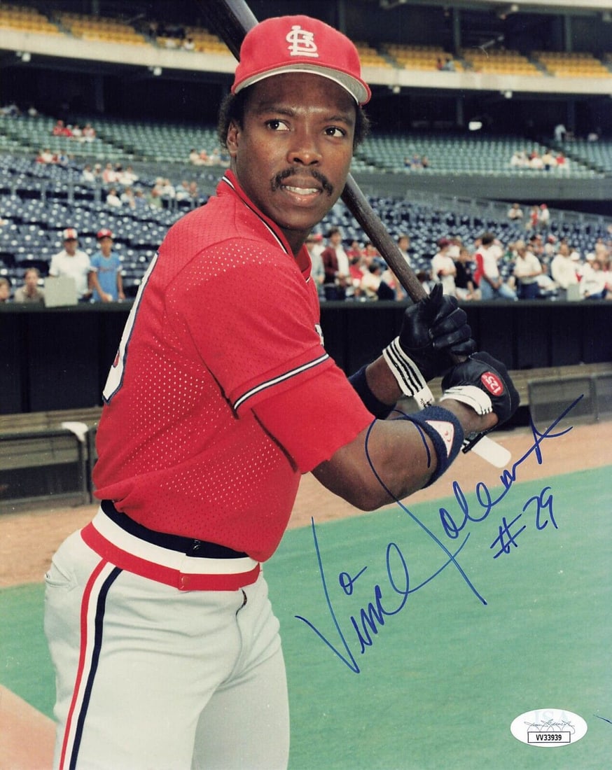 Vince Coleman Signed 8x10 Photo St Louis Cardinals (JSA VV33939): Vince Coleman Signed 8x10 Photo St Louis Cardinals (JSA VV33939) Sport: Baseball-MLB Player: Vince Coleman Signed: Yes Autograph Authentication: James Spence Authentication (JSA) Original/Reprint: Ori
