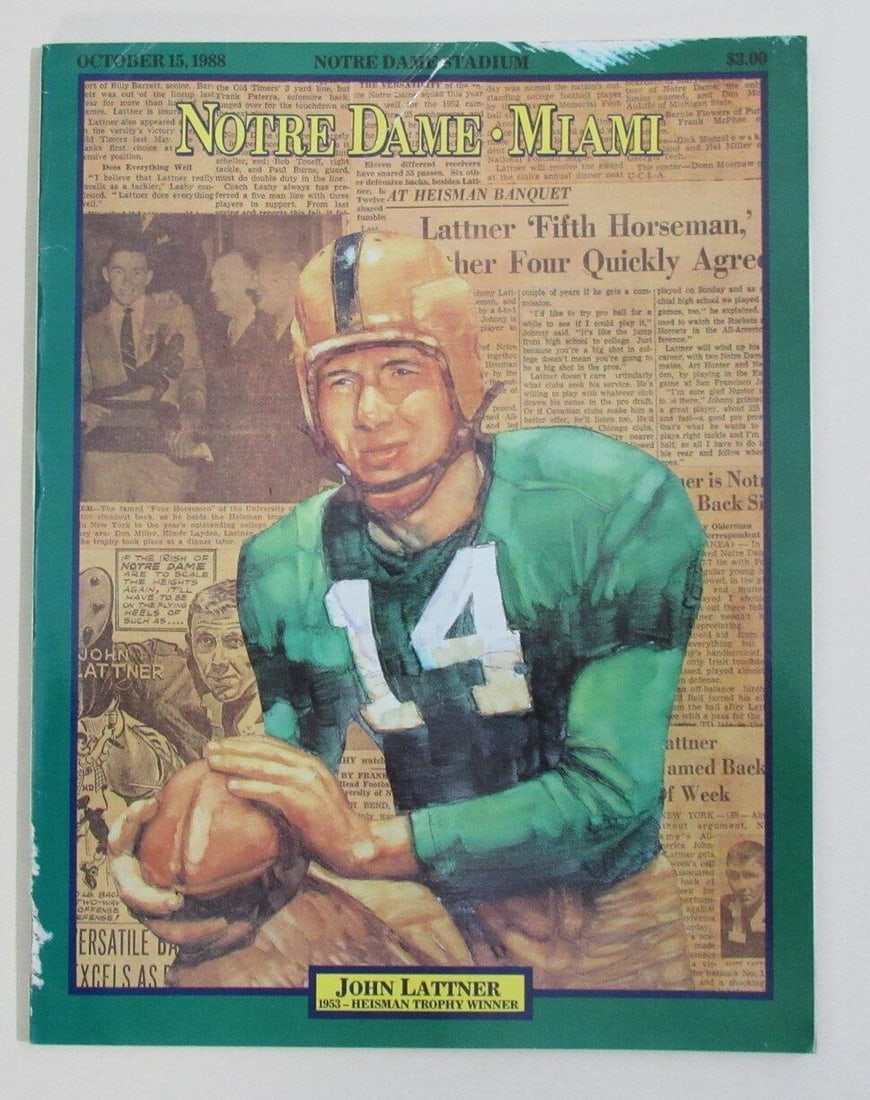 1988 Notre Dame vs Miami College Program Catholics vs Convicts 185693: 1988 Notre Dame vs Miami College Program Catholics vs Convicts 185693 Sport: Football League: NCAA Original/Reprint: Original Product: Program Team: Notre Dame Pre-Owned While the lot images are repre