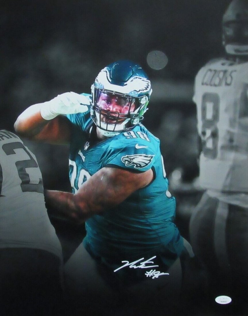 Jalen Carter Autographed 16x20 Photo Philadelphia Eagles JSA 183385: Jalen Carter Autographed 16x20 Photo Philadelphia Eagles JSA 183385 Sport: Football Product: Helmet Original/Reprint: Original Player: Saquon Barkley Team: New York Giants - Penn State Nittany Lions A