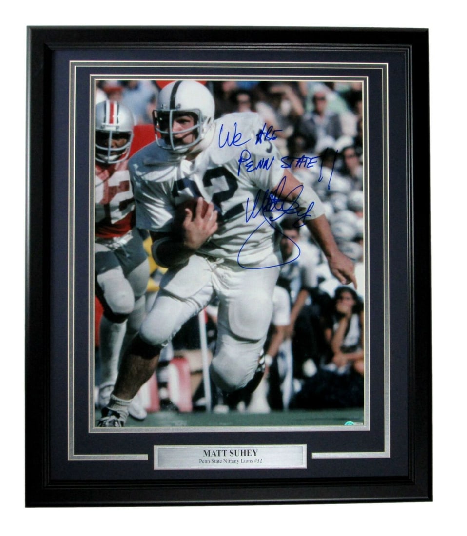 Matt Suhey Penn State PSU Signed/Inscribed 16x20 Photo Framed Beckett 165725: Matt Suhey Penn State PSU Signed/Inscribed 16x20 Photo Framed Beckett 165725 Sport: Football Product: Photo Original/Reprint: Original Team: Penn State Nittany Lions Autograph Authentication: BAS/Beck
