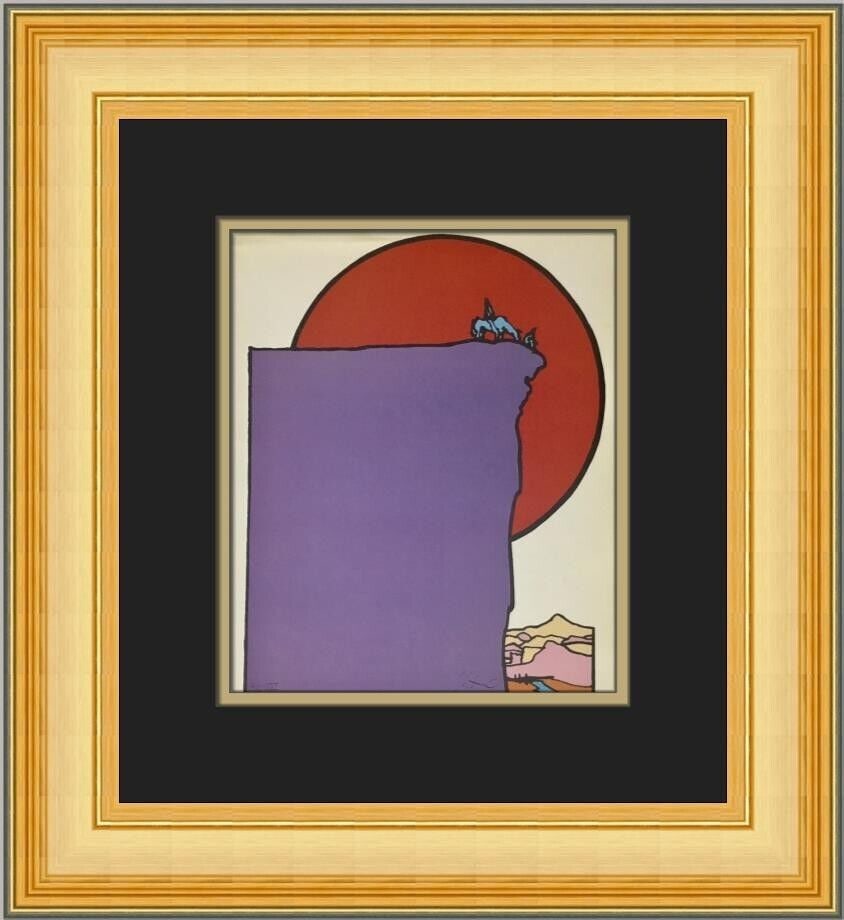 Peter Max Montana Sun Custom Framed Print: Peter Max Montana Sun Custom Framed Print Unit Of Sale: Single Piece Artist: Peter Max Size: Medium Item Length: 15 in Region Of Origin: United States Framing: Matted & Framed Personalize: No Year Of