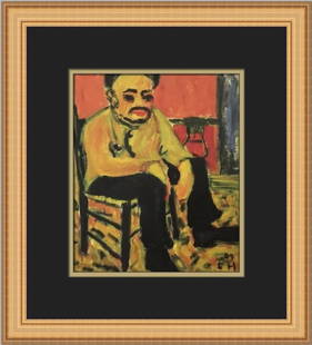 Erich Neckel Seated Man Custom Framed Print: Erich Neckel Seated Man Custom Framed Print Unit Of Sale: Single-Piece Work Artist: Erich Neckel Size: Medium (up to 36in.) Item Length: 14 in Region Of Origin: United States Framing: Matted & Framed