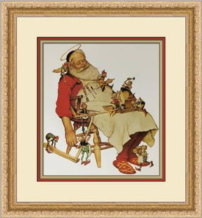 Norman Rockwell Santa and his Helpers Custom Framed Print: Norman Rockwell Santa and his Helpers Custom Framed Print Artist: Norman Rockwell Unit Of Sale: Single Piece Size: Medium Custom Bundle: No Item Length: 15 in Region Of Origin: United States Framing: