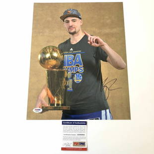 Klay Thompson signed 11x14 photo PSA/DNA Golden State Warriors Autographed: Klay Thompson signed 11x14 photo PSA/DNA Golden State Warriors Autographed Player: Klay Thompson Original/Reprint: Original Sport: Basketball-NBA Team: Golden State Warriors Product: Photo Autograph A