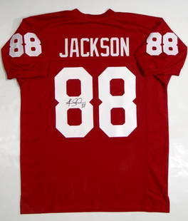 Keith Jackson Autographed Red College Style Jersey- JSA Witnessed ated: Keith Jackson Autographed Red College Style Jersey- JSA Witnessed ated Original/Reprint: Original Sport: Football Pre-Owned While the lot images are representative of the item, the size, placement and