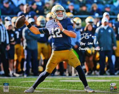 Ian Book Autographed Notre Dame Passing 16x20 FP Photo w/ PLACT- Beckett W*White: Ian Book Autographed Notre Dame Passing 16x20 FP Photo w/ PLACT- Beckett W*White Sport: Football-NCAA Product: Photo Original/Reprint: Original Team: Notre Dame Fighting Irish Autograph Authentication