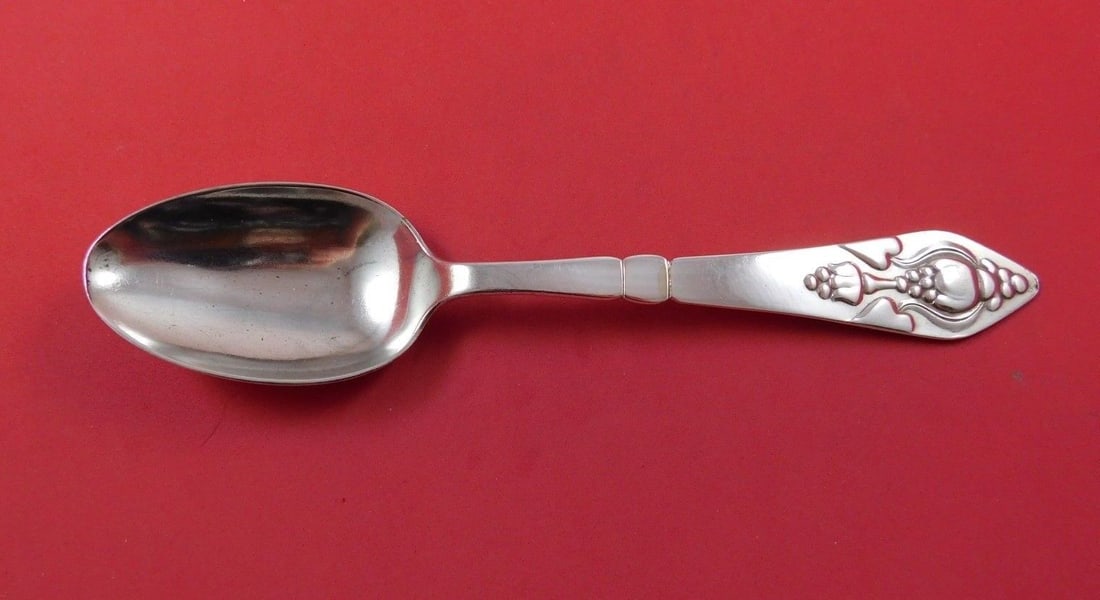 Fuchsia by Georg Jensen Sterling Silver Serving Spoon with GI Mark 8 1/8": Fuchsia by Georg Jensen Sterling Silver Serving Spoon with GI Mark 8 1/8" Fuchsia by georg jensenfuchsia by georg jensen sterling silver serving spoon with gi mark, 8 1/8". It is not monogrammed and i