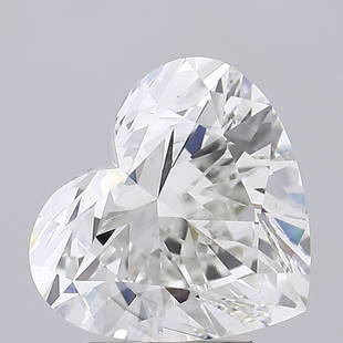 Loose Diamond - HEART 3.16ct G VS2: Loose Diamond - HEART 3.16ct G VS2 Source: This is a real non-mined Diamond that has been grown in a lab Shape: HEART Carats: 3.16 Color: G Clarity: VS2 Polish: EX Cut: EX Symmetry: EX Certification: