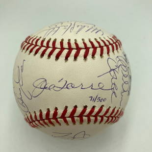 2000 Yankees Team Signed World Series Baseball Derek Jeter & Mariano Rivera JSA: 2000 Yankees Team Signed World Series Baseball Derek Jeter & Mariano Rivera JSA Sport: Baseball Player: Derek Jeter Autograph Authentication: James Spence Authentication (JSA) Original/Reprint: Origin