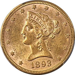 1893-P Liberty Gold $10 PCGS AU58